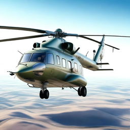 A high-quality digital art image of a Mil Mi-8 helicopter, displayed in a realistic style