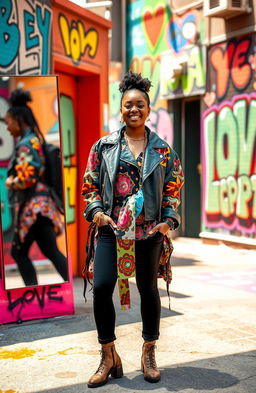 An artistic representation of the themes in the book 'Beyond the Pattern' which revolves around fashion, love, and self-acceptance
