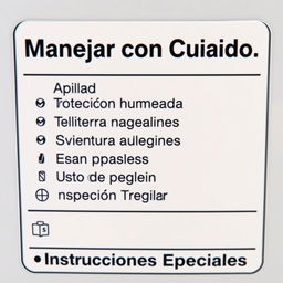 A well-designed care label featuring clear and concise recommendations for handling and storage