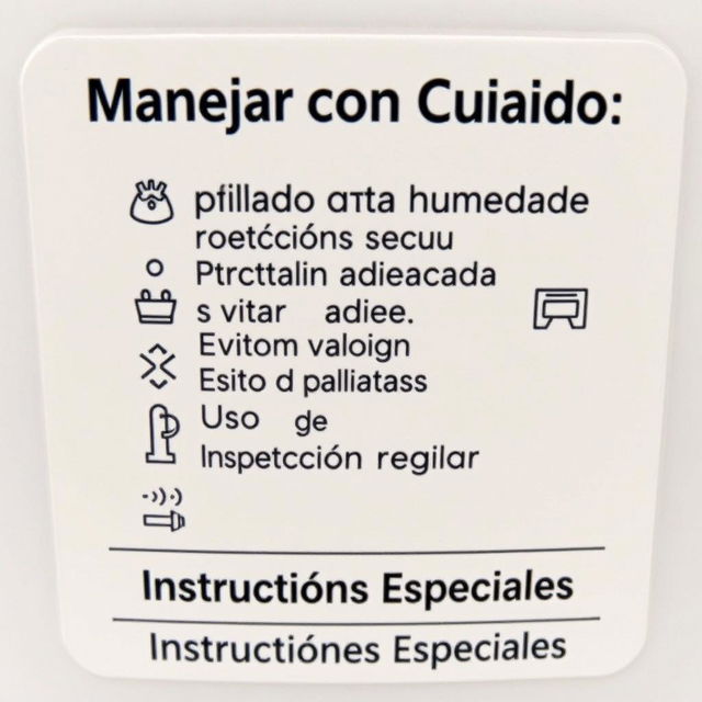 A well-designed care label featuring clear and concise recommendations for handling and storage