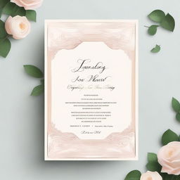 A high-quality digital art rendering of a wedding invitation template