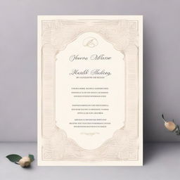 A high-quality digital art rendering of a wedding invitation template