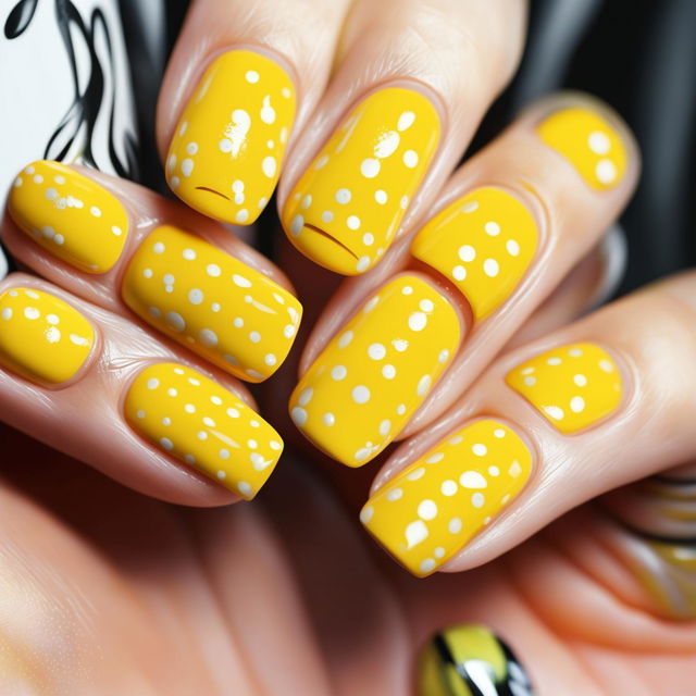 This high-quality digital art image showcases a set of oval-shaped nails painted in a lighter, pastel yellow color