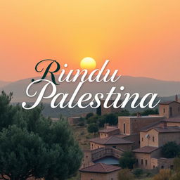 An artistic representation featuring the words 'Rindu Palestina' in elegant, flowing typography