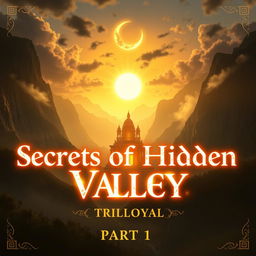 A breathtaking cover featuring a hidden, mystical valley surrounded by towering, mist-covered mountains