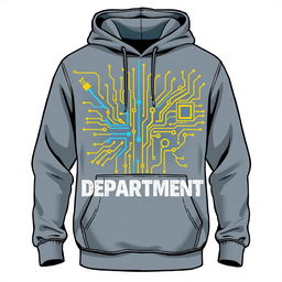 A modern and stylish hoodie design featuring a bold graphic representing the Electrical and Electronic Engineering department