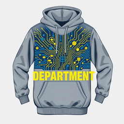 A modern and stylish hoodie design featuring a bold graphic representing the Electrical and Electronic Engineering department