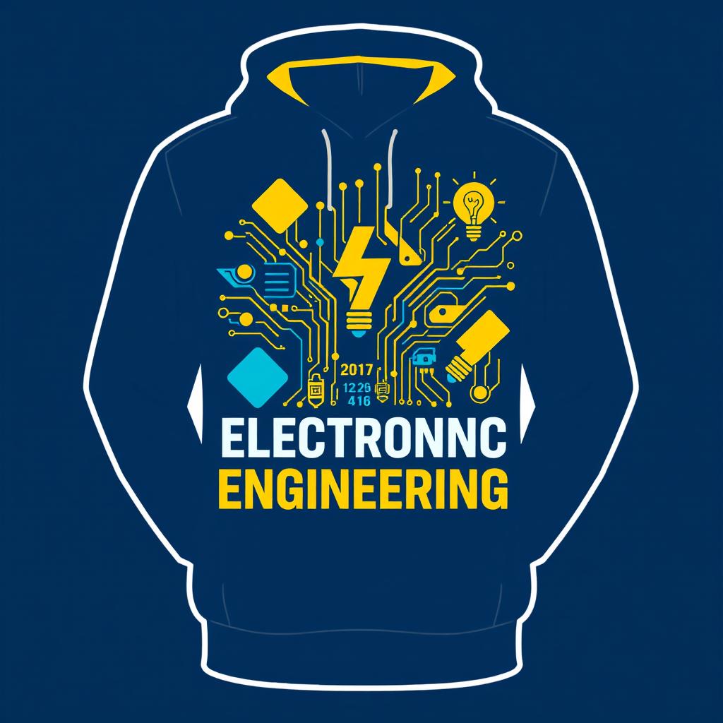 A stylish and modern hoodie design for electrical and electronic engineering students