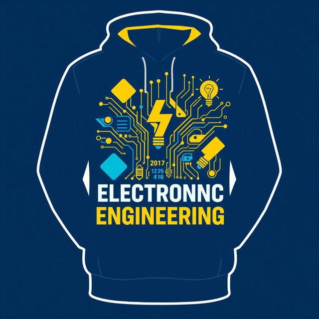 A stylish and modern hoodie design for electrical and electronic engineering students