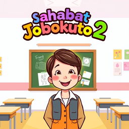 An illustration featuring the phrase 'Sahabat Jobokuto 2' in bold, colorful lettering at the top of the image