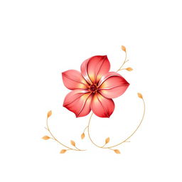 A stunning monogram design featuring a single elegant flower at the center, surrounded by delicate natural elements like subtle leaves and soft vines