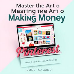 A sleek eBook cover design for "Master the Art of Making Money on Pinterest"
