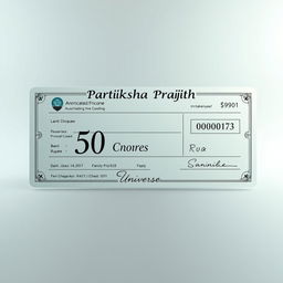 A realistic and creative depiction of a bank cheque