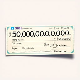 A realistic and detailed illustration of a pay cheque