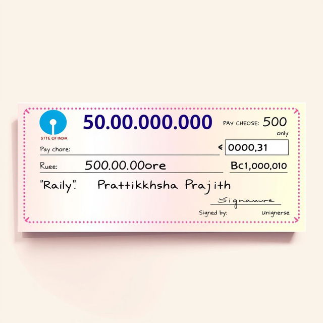 A realistic and detailed illustration of a pay cheque