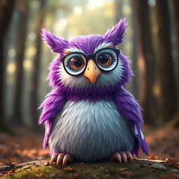 A whimsical and fantastical creature featuring a hybrid between an owl and a boar