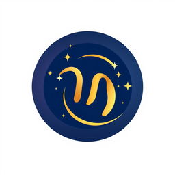 A modern, elegant astrology logo featuring a stylized star sign symbol intertwined with celestial elements like a crescent moon and twinkling stars