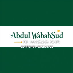 A modern and elegant logo design for a currency exchange and transfer company named 'Abdul Wahab Sud Currency Exchange'