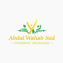 A modern and elegant logo design for a currency exchange and transfer company named 'Abdul Wahab Sud Currency Exchange'