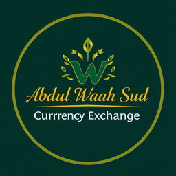 A modern and elegant logo design for a currency exchange and transfer company named 'Abdul Wahab Sud Currency Exchange'