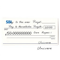 A realistic depiction of a blank pay cheque featuring vivid details