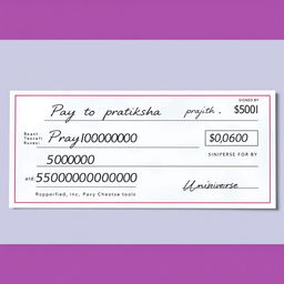 A realistic depiction of a blank pay cheque featuring vivid details