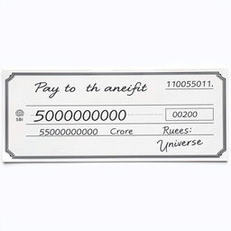 A realistic depiction of a blank pay cheque featuring vivid details