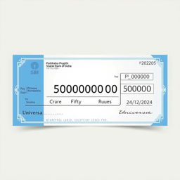 A realistic pay cheque design featuring the name 'Pratiksha Prajith' prominently at the top