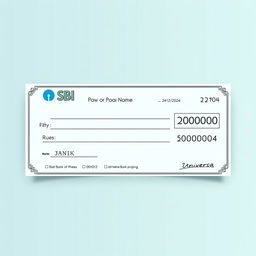 A realistic pay cheque design featuring the name 'Pratiksha Prajith' prominently at the top