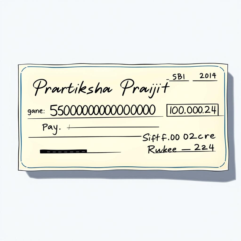 A realistic, detailed illustration of a cheque designed to look authentic