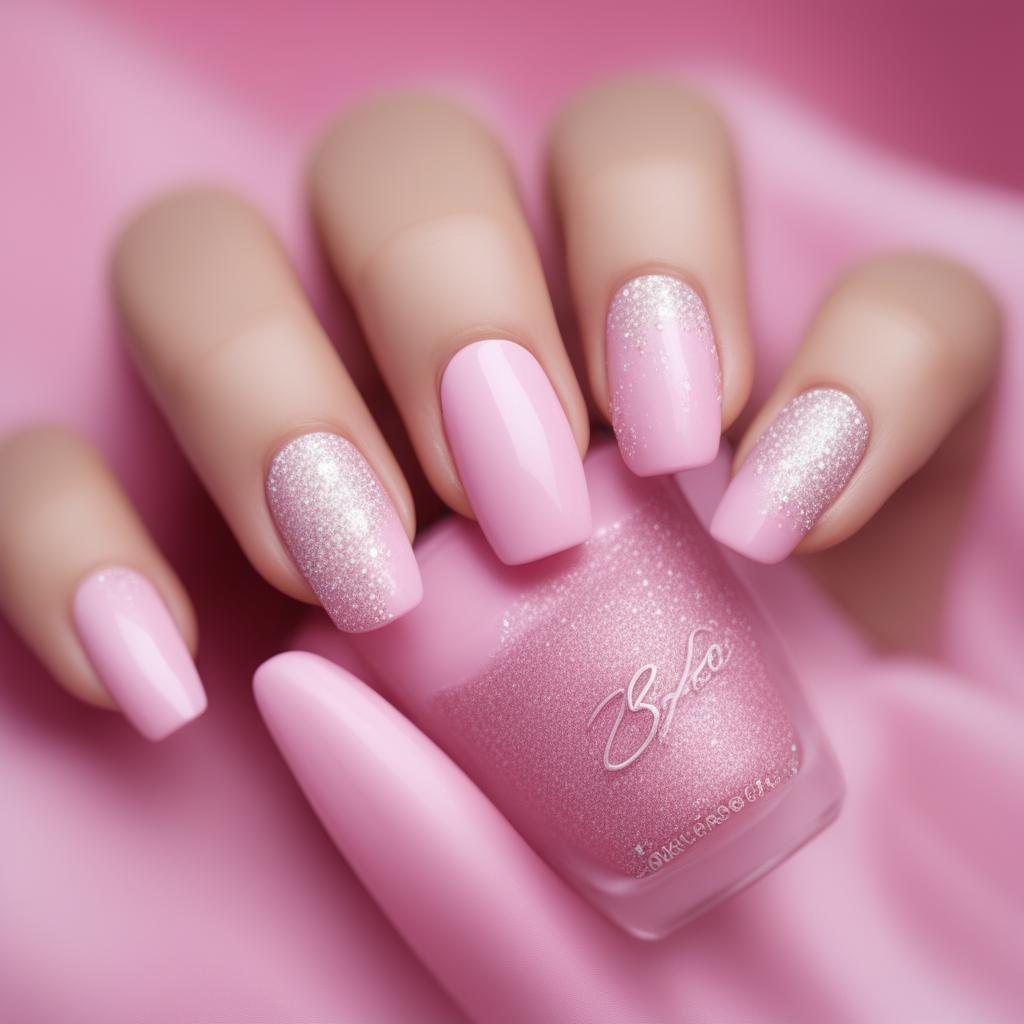 This is a digital art image of a different Barbie-inspired nail design