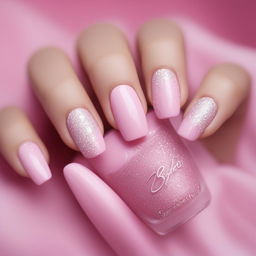 This is a digital art image of a different Barbie-inspired nail design