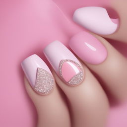 This is a digital art image of a different Barbie-inspired nail design