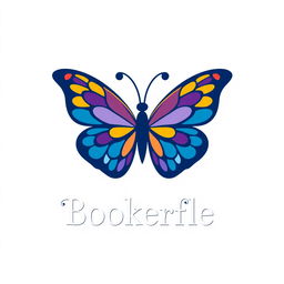 A logo design for a bookstore, intricately inspired by butterflies