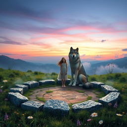 A surreal landscape illustrating the cycle of life and death, embodying the theme of rebirth