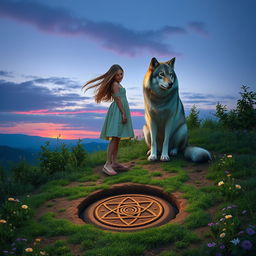 A surreal landscape representing the cycle of life and death, signifying rebirth