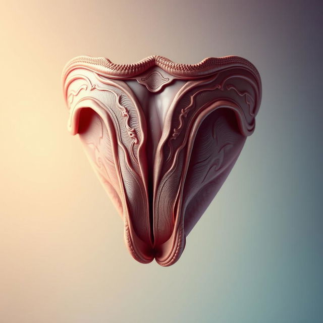 A beautifully detailed artistic representation of a vagina, showcasing the intricate textures and colors found in human anatomy