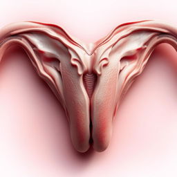 A beautifully detailed artistic representation of a vagina, showcasing the intricate textures and colors found in human anatomy