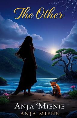A captivating book cover featuring a tranquil scene of the mystical Island of Thrylos, bathed in soft twilight