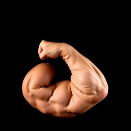 A striking wallpaper featuring a strong muscular arm in the center, set against a solid black background