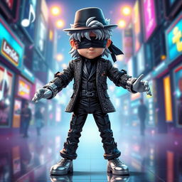 A unique character design that combines the essence of Michael Jackson and Gojo Satoru