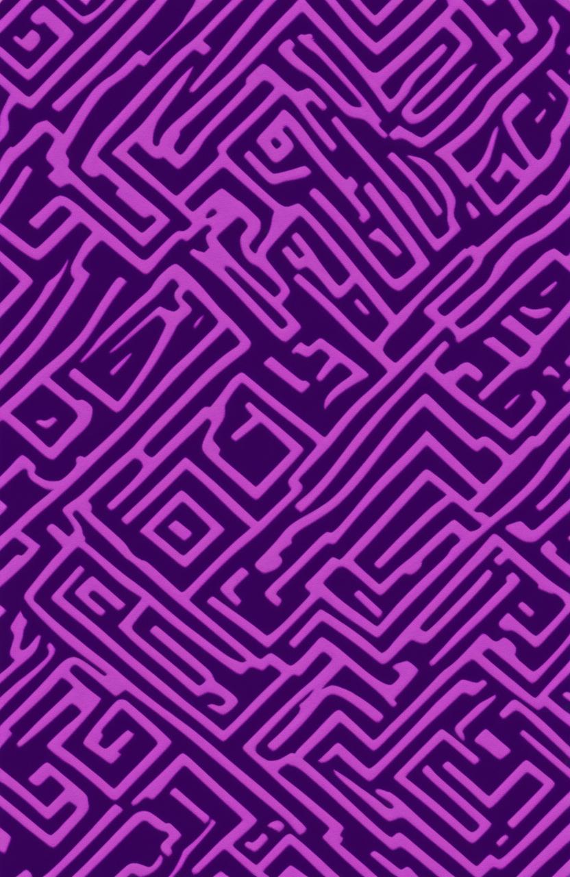 This is a high-quality digital art of a purple graphic tee with a detailed maze design