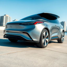 A stylish electric sedan, showcasing a sleek and aerodynamic design that embodies modern technology and sustainability