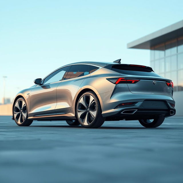 A stylish electric sedan, showcasing a sleek and aerodynamic design that embodies modern technology and sustainability