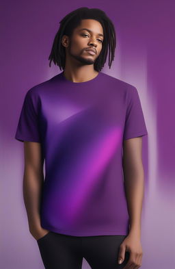 This is a high-quality digital art image of a vibrant purple graphic t-shirt featuring a modern, abstract print symbolizing 'Purple Rain'