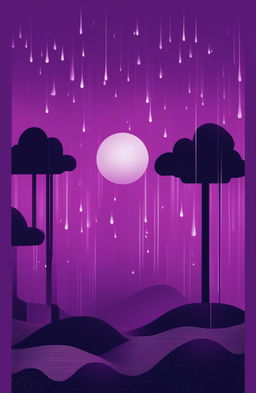 This is a high-quality digital art image of a vibrant purple graphic t-shirt featuring a modern, abstract print symbolizing 'Purple Rain'