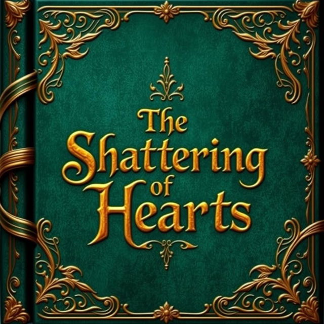 An enchanting seagreen book cover inspired by Tolkien's elven aesthetics, featuring ornate gold details elegantly wrapping around the corners and edges of the cover