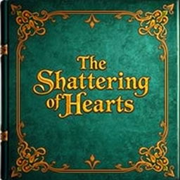 An enchanting seagreen book cover inspired by Tolkien's elven aesthetics, featuring ornate gold details elegantly wrapping around the corners and edges of the cover