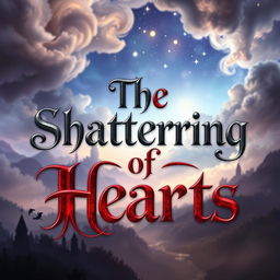 A captivating fantasy book cover featuring the title "The Shattering of Hearts" prominently displayed