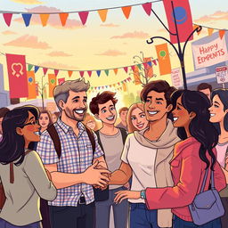 A vibrant illustration depicting the concept of empathy and solidarity among people